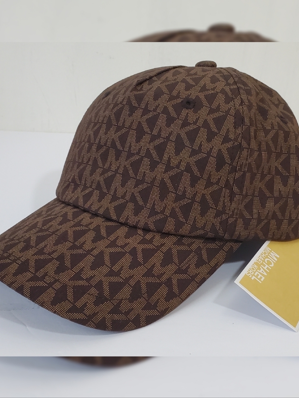 MICHAEL KORS BASEBALL CAP WOMEN'S ALLOVER MK PRINT LOGO ONESIZE ADJUSTABLE BROW